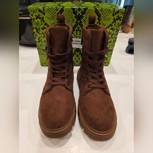 Fashion Nova Brown Lace Up Boots